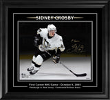 Sidney Crosby Signed Framed 16x20 Photo in Photoglass Pittsburgh Penguins "First Career NHL Game - October 5, 2005" (Limited Edition of 20) - AUCTION