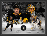 Sidney Crosby and Marc-Andre Fleury Dual Signed Puck in 20x26 Frame Pittsburgh Penguins  Collage (Limited Edition of 5) - AUCTION