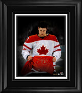 Sidney Crosby Signed 16x20 Print Framed Team Canada 2010 Olympics Holding the Canadian Flag Spotlight Edition (Limited Edition of 25)