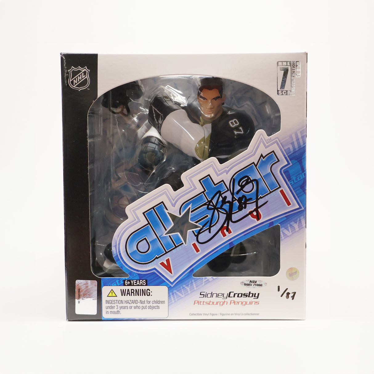 Sidney Crosby Signed Action Figure "NHL 7" Limited Edition SC1 Black (Limited Edition of 87) - AUCTION
