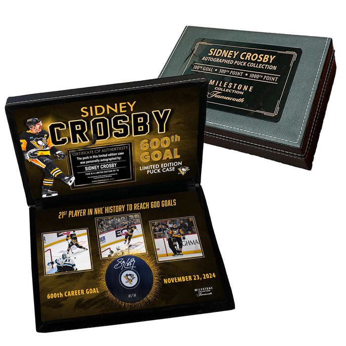 Sidney Crosby Signed Puck in Deluxe Case 600 Goals (Limited Edition of 16)