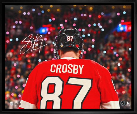 Sidney Crosby Signed 20x24 Framed Canvas 2025 Four Nations Canada Backview-H (Limited Edition of 25) - AUCTION