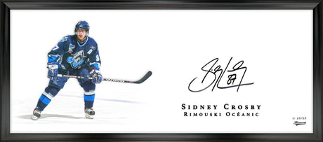 Sidney Crosby Signed 18x44 Framed Print Rimouski Blue Oversize Signature (Limited of Edition 25) - AUCTION