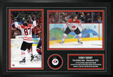 Sidney Crosby Signed Framed Team Canada Puck with 2010 Golden Goal Collage - AUCTION