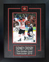 Sidney Crosby Team Canada Signed Framed 8x10 Golden Goal Photos - AUCTION