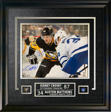Sidney Crosby and Auston Matthews Signed 16x20 Mat Etched Face-Off (Limited Edition of 8) - AUCTION