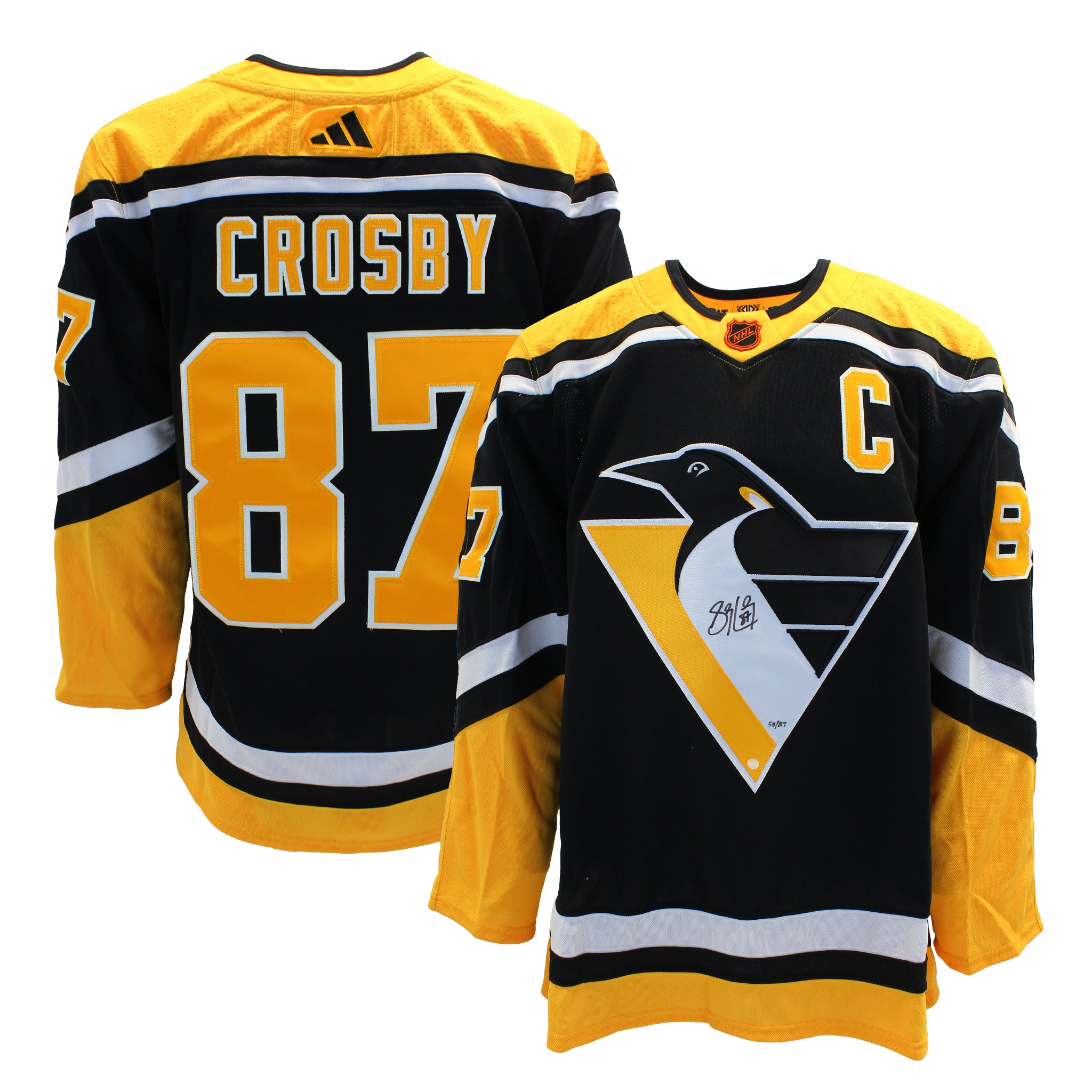 Sidney Crosby Front-Signed Pittsburgh Penguins 2022 Reverse Retro