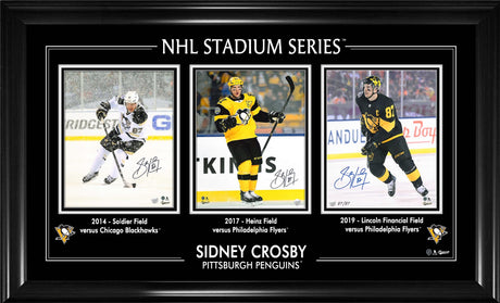 Sidney Crosby Triple Signed 8x10 Framed Stadium Series Penguins (Limited Edition of 87) - AUCTION