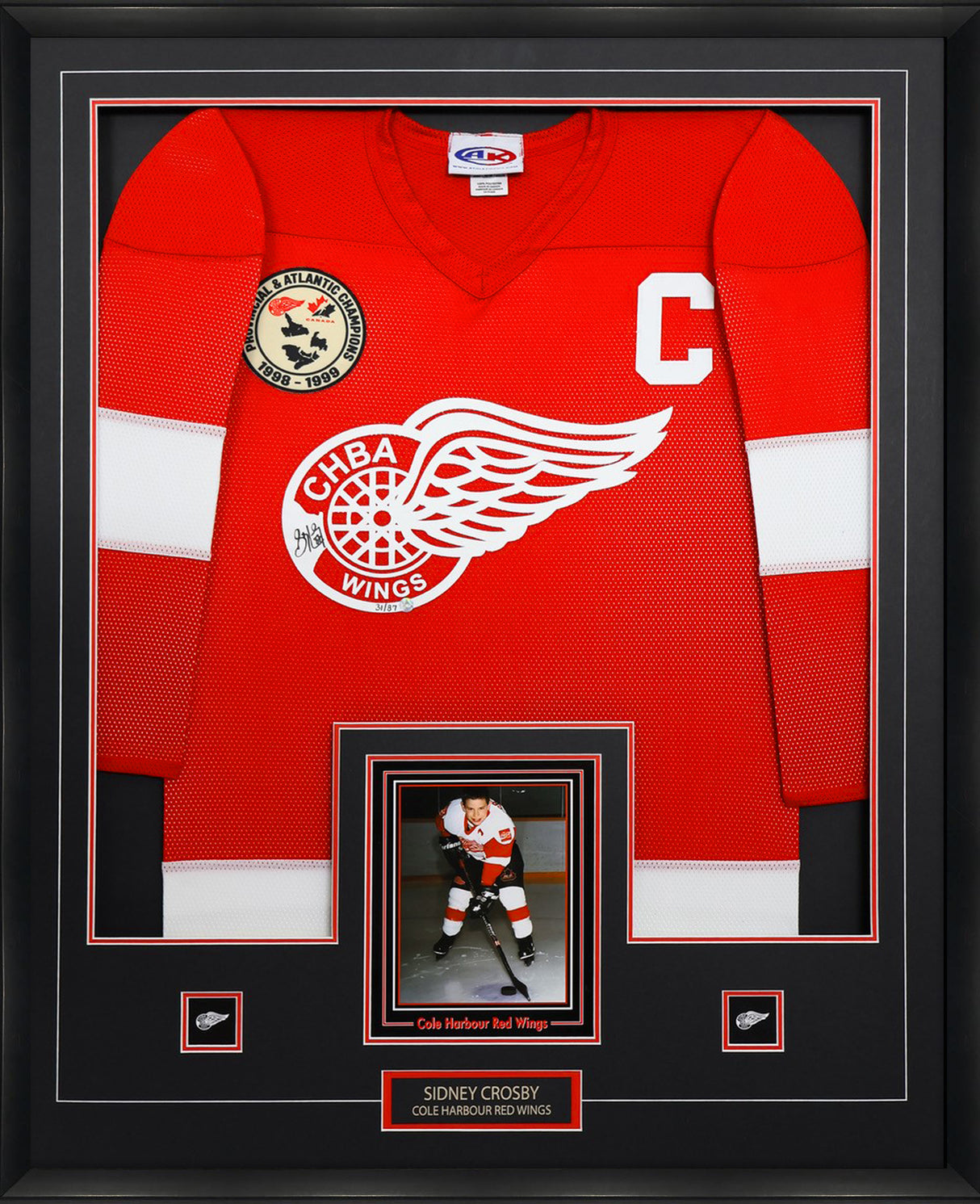 Sidney Crosby Signed Framed Jersey Red Cole Harbour Red Wings (Limited Edition of 87) - AUCTION