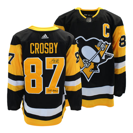 Sidney Crosby Signed Jersey Pittsburgh Penguins Black Adidas Insc "500 Goals" - AUCTION