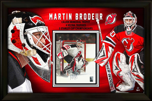Martin Brodeur New Jersey Devils Signed PhotoGlass Framed 10x12 Photo - Frameworth Sports Canada 
