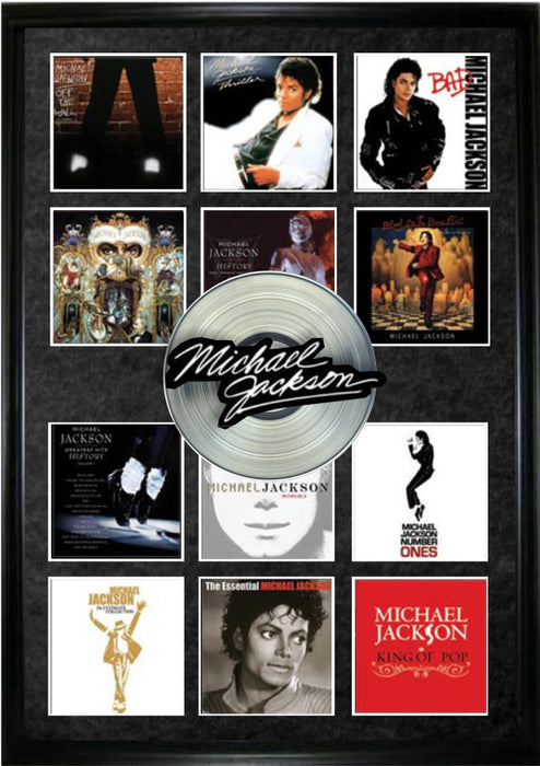 Michael Jackson Albums Framed With Platinum LP