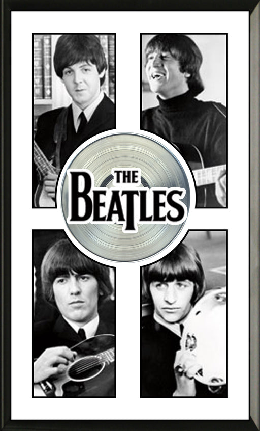 Beatles Framed Black and White Close-Ups With Platinum LP - Frameworth Sports Canada 