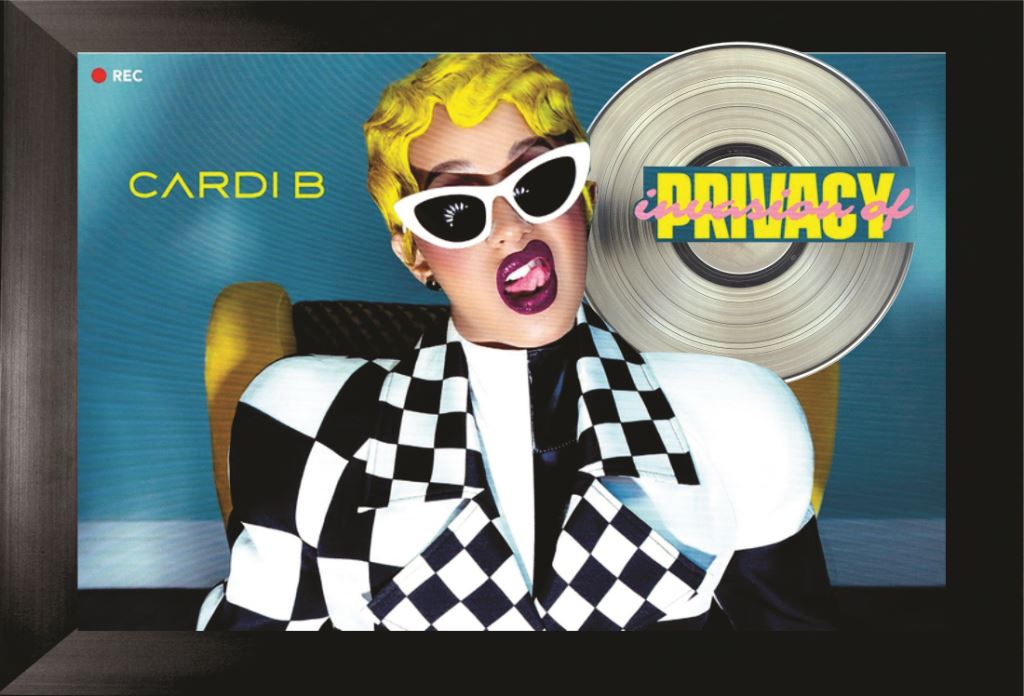 Cardi B Framed Privacy Collage with Platinum LP - Frameworth Sports Canada 