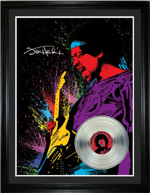 Jimi Hendrix Framed Paint Splatter With Platinum LP - Frameworth Sports Canada 