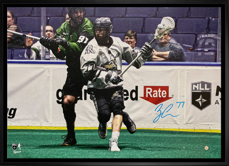 Zach Currier  Signed 20x29 Framed Canvas Calgary Roughnecks