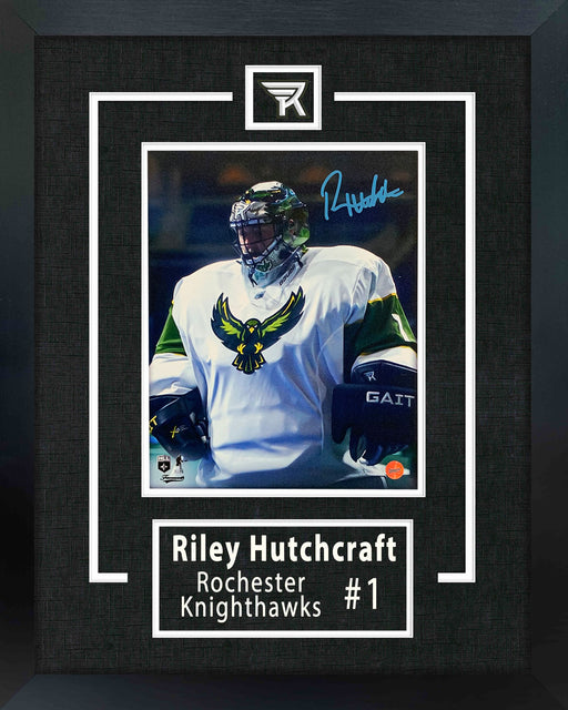 Riley Hutchcraft  Signed 14x18 Framed Print Rochester Knighthawks - Frameworth Sports Canada 