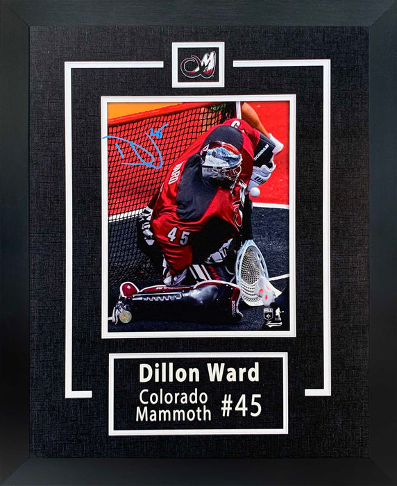 Dillon Ward Signed 14x18 Framed Print Colorado Mammoth - Frameworth Sports Canada 