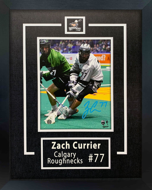 Zach Currier Signed 14x18 Framed Print Calgary Roughnecks - Frameworth Sports Canada 