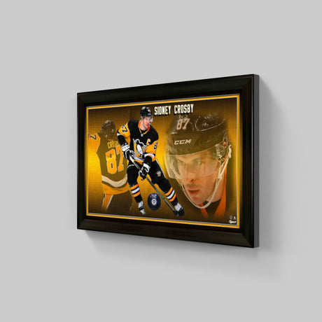 Sidney Crosby Signed Puck in a PhotoGlass Frame Penguins