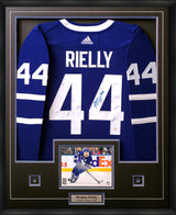 Morgan Rielly Signed Jersey Framed Toronto Maple Leafs Blue Adidas with 8x10-H(Frm-Jers-6) - AUCTION