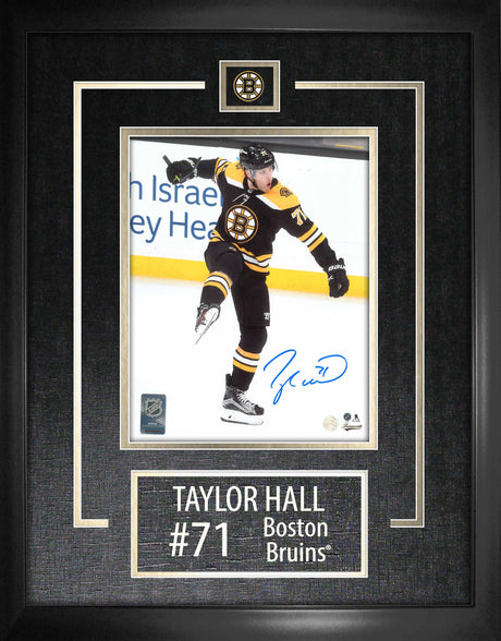 Taylor Hall Boston Bruins Signed Framed 8x10 Goal Celebration Photo - AUCTION