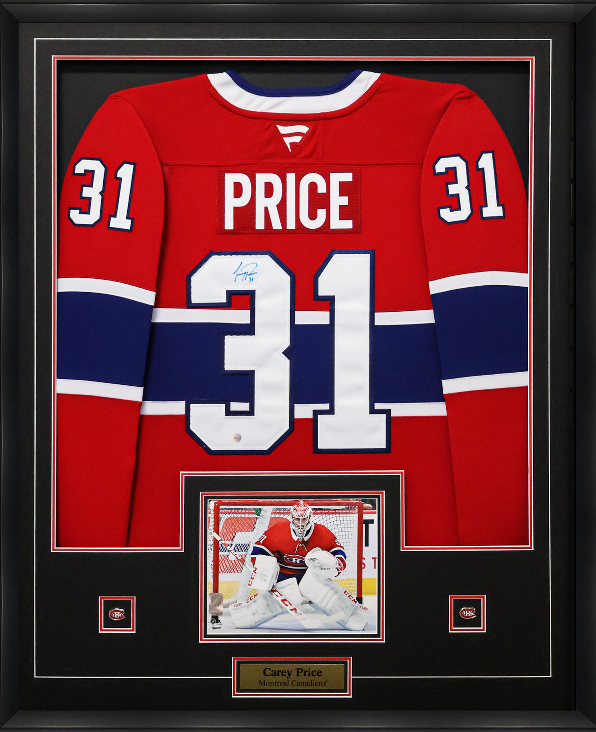 Carey Price Signed Framed Jersey Canadiens Red Fanatics Premium - AUCTION