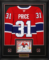 Carey Price Signed Framed Jersey Canadiens Red Fanatics Premium - AUCTION