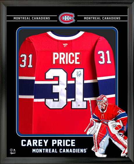 Carey Price Signed Jersey Framed PhotoGlass Montreal Canadiens Red Fanatics Premium - AUCTION