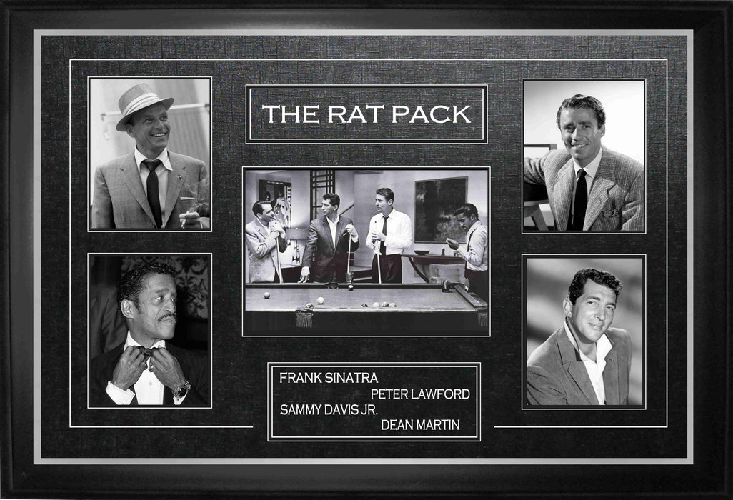 Rat Pack Print Framed Sinatra/Martin/Lawford/DavisJr Collage