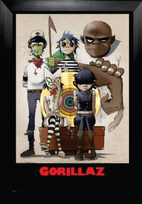 Gorillaz Framed Print With Gold LP