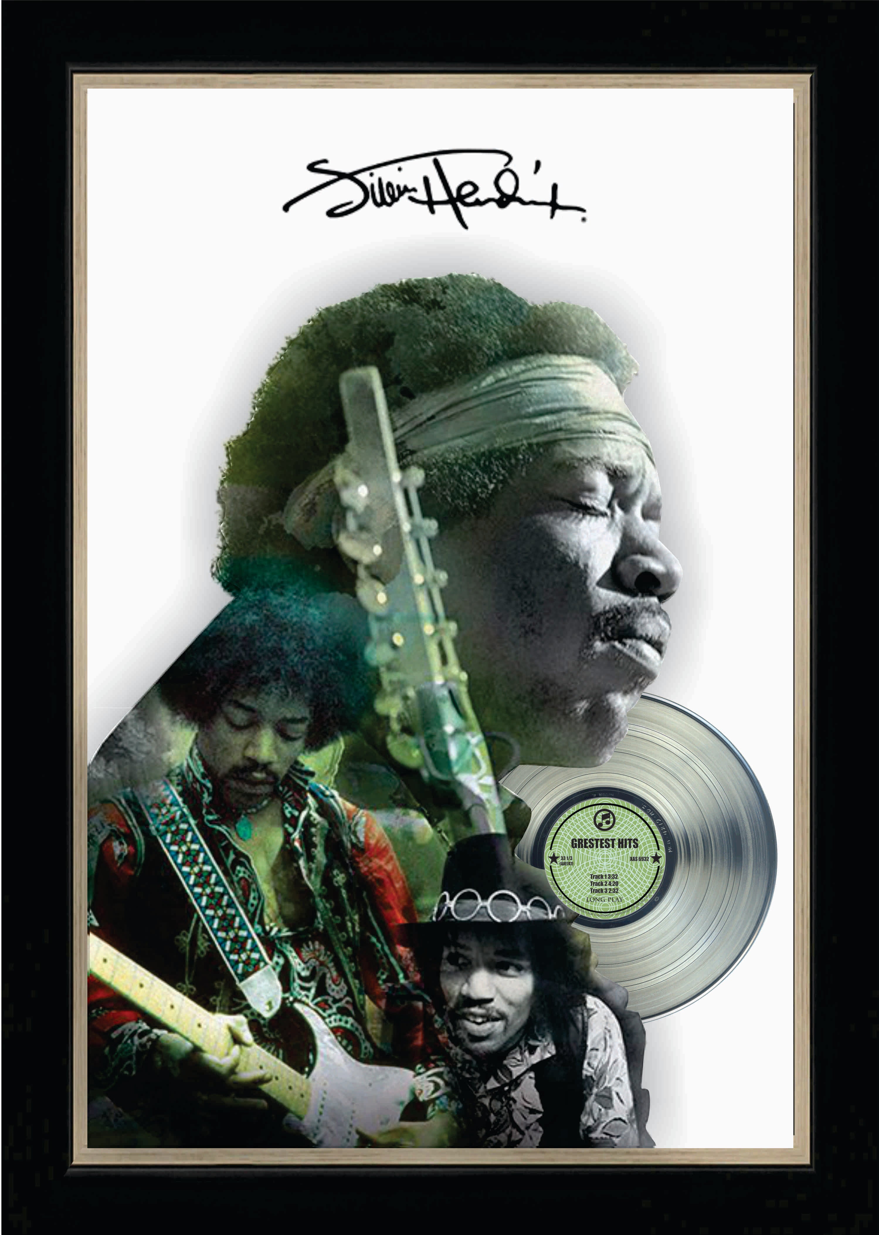 Jimi Hendrix Framed Double Exposure With Platinum LP – Frameworth