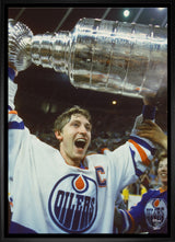 Wayne Gretzky 20x29 Framed Canvas Oilers Stanley Cup-V