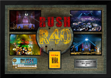 Rush Framed 40th Anniversary Tour with Commemorative Ticket and Backstage Pass - Frameworth Sports Canada 