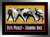 Elvis Presley Framed Jailhouse Rock Print with 3 metal albums