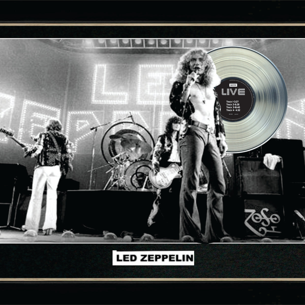 Led Zeppelin Live Framed with Platinum LP – Frameworth Sports Marketing
