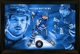 Auston Matthews Signed Photo Glass Framed Toronto Maple Leafs Puck - AUCTION
