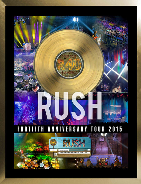 Rush Framed 40th Anniversary Tour with Gold 45 - Frameworth Sports Canada 