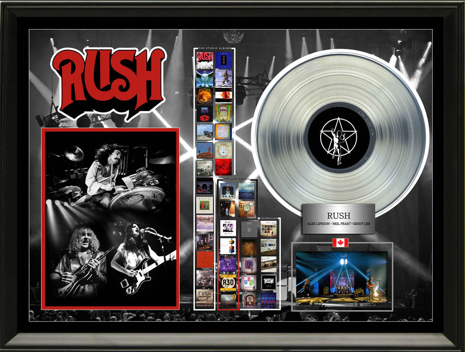 Rush Framed Collage With Platinum LP