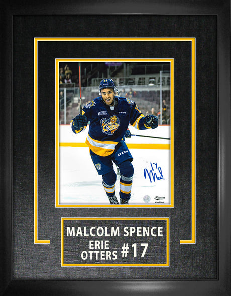 Malcolm Spence Signed 8x10 Etched Mat Erie Otters Celebration-V - Frameworth Sports Canada 