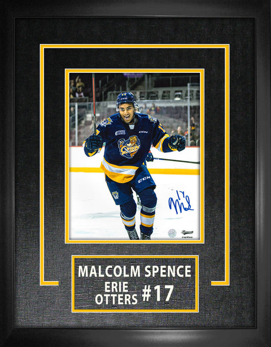 Malcolm Spence Signed 8x10 Etched Mat Erie Otters Celebration-V