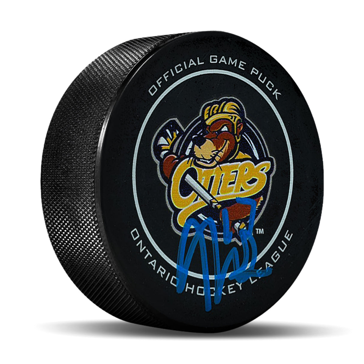 Malcolm Spence Signed Official Game Puck Erie Otters