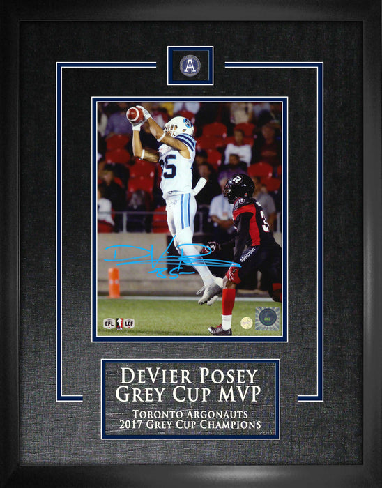 DeVier Posey Toronto Argonauts Signed Framed 8x10 Catching a Pass Photo - Frameworth Sports Canada 