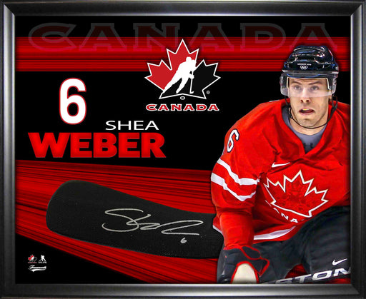 Shea Weber Signed Stickblade Framed PhotoGlass Team Canada - Frameworth Sports Canada 