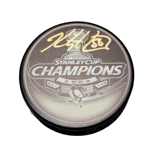 Kris Letang Signed Pittsburgh Penguins 2009 Stanley Cup Champions Puck - Frameworth Sports Canada 
