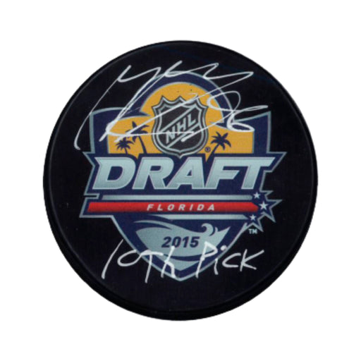 Mikko Rantanen Signed 2015 NHL Draft Puck with "10th Pick" Inscribed - Frameworth Sports Canada 