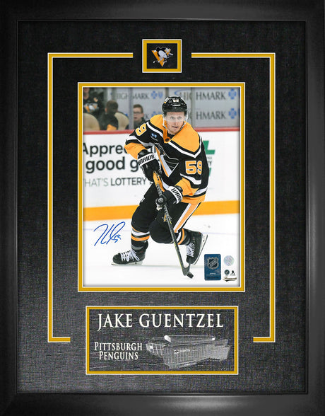 Jake Guentzel Signed 8x10 Etched Mat Penguins Reverse Retro-V - Frameworth Sports Canada 