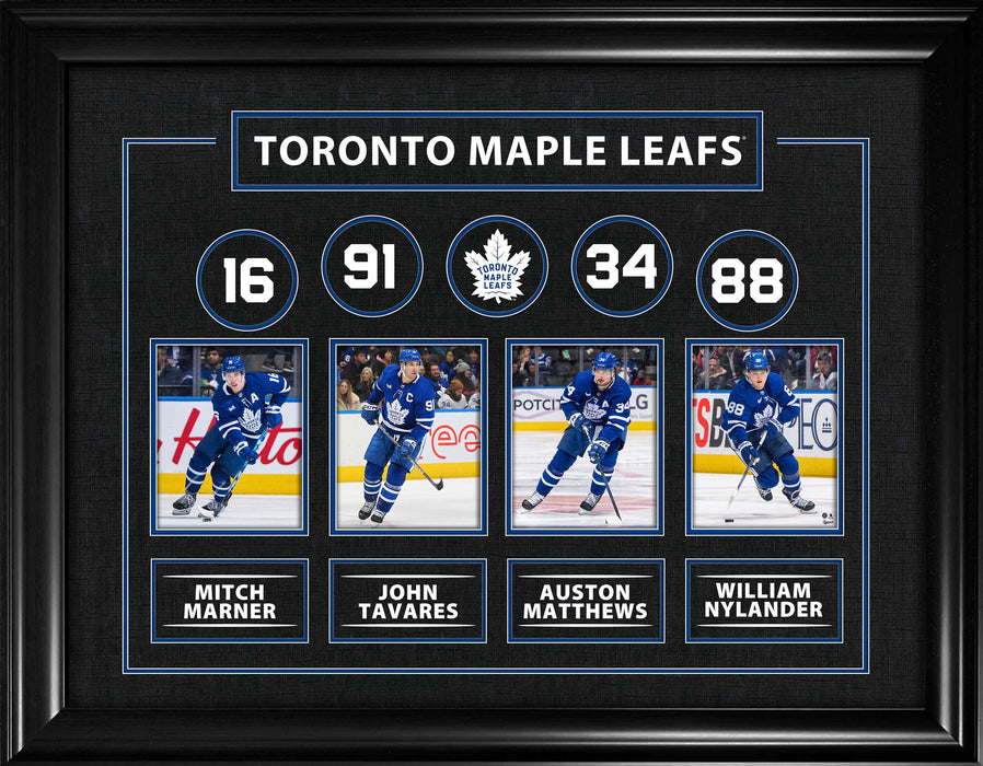 Toronto Maple Leafs Auston Matthews, Mitch Marner, John Tavares, William Nylander Framed Print