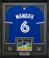 Alek Manoah Signed Jersey Framed Blue Jays Replica Blue Nike(Frm-Jers-6) - Frameworth Sports Canada 