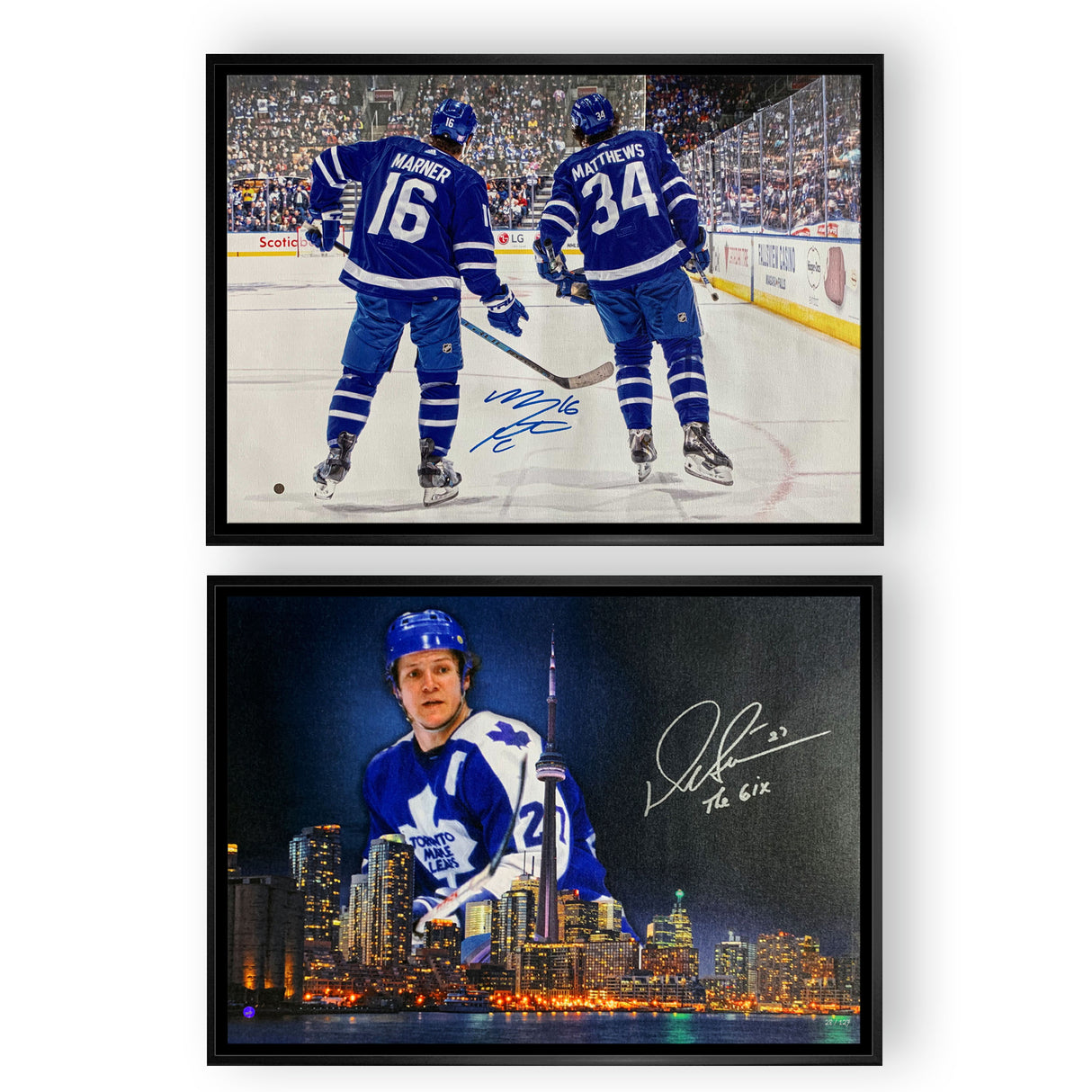 Toronto Maple Leafs Canvas Collection - Marner with Matthews & Sittler City Skyline L/E 127 Bundle